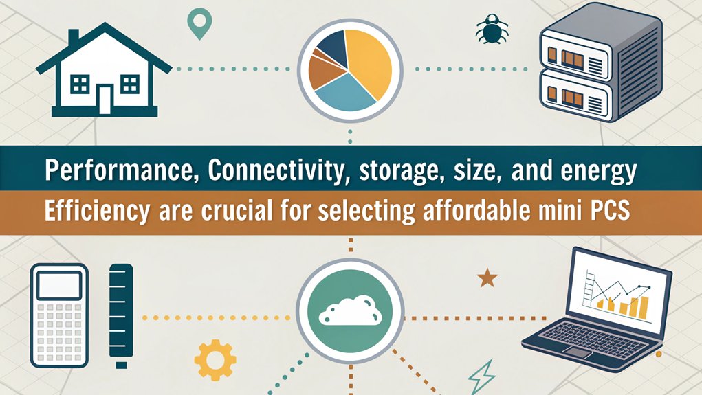 Factors to consider when choosing a mini pc for under 200. Performance, connectivity, size, and energy efficiency