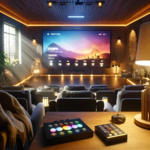 Home Theater Setting with Smart lighting