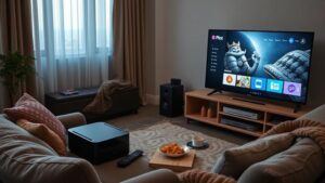 An image showing how to connect a mini pc to a smart tv using plex
