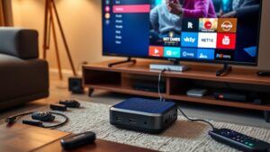 An image showing how to connect a mini pc to a smart tv using streaming devices