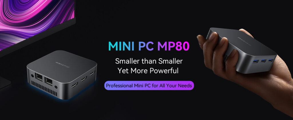 The Blackview MP80 mini pc fits in the palm of your hand but powerful enough to run most desktop applications.