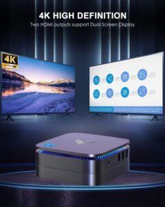 4K High Definition - Dual HDMI Outputs of the kamrui ak1 pro mini pc