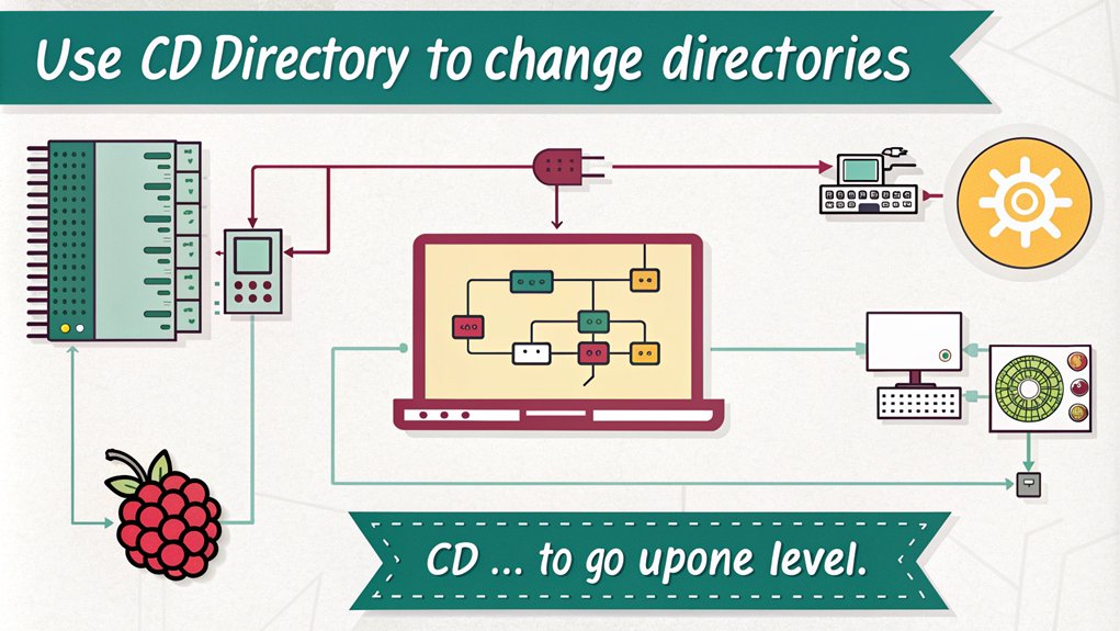 change current working directory Using Raspberry Pi Commands