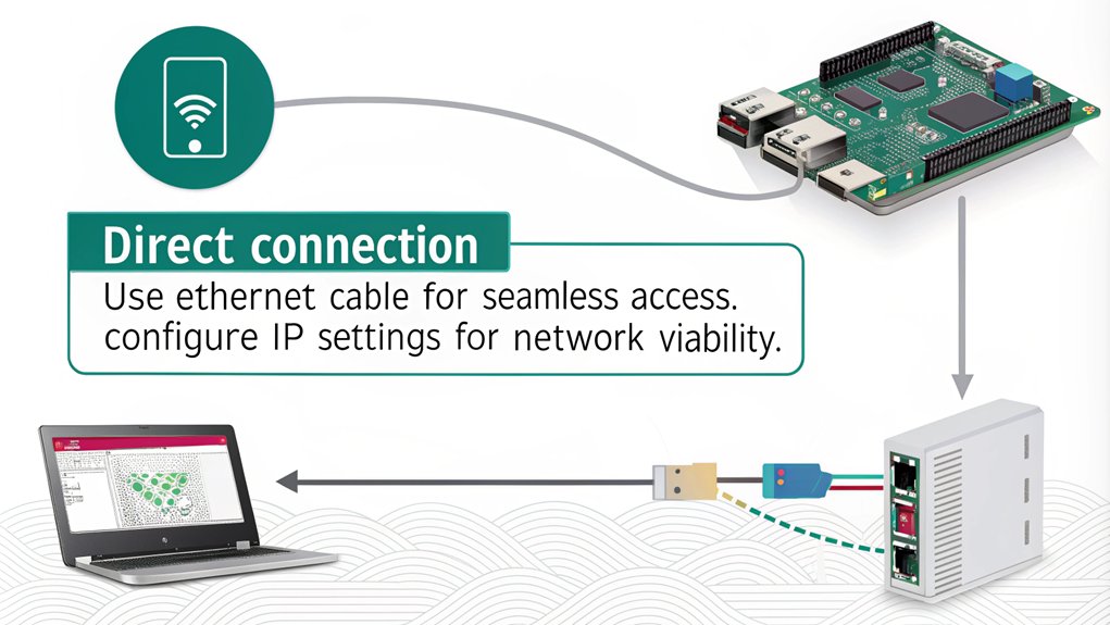 An infographic illustrating how to connect a Raspberry Pi directly to a network without a router. 