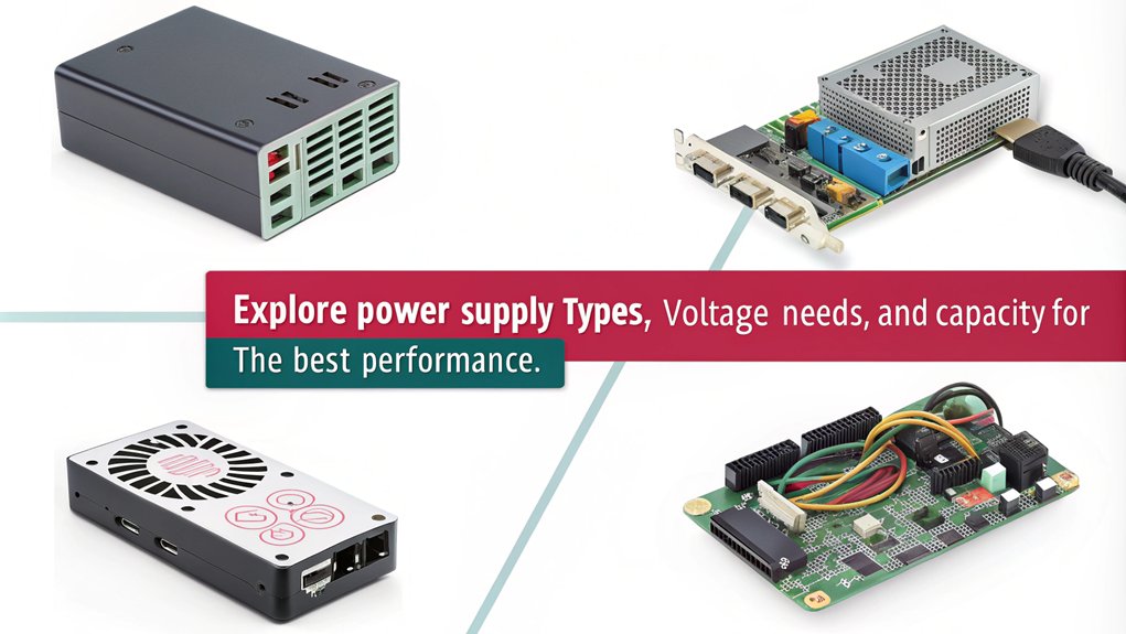 An infographic about Choosing the Right Power Supply for your Raspberry Pi, highlighting options from USB to battery.