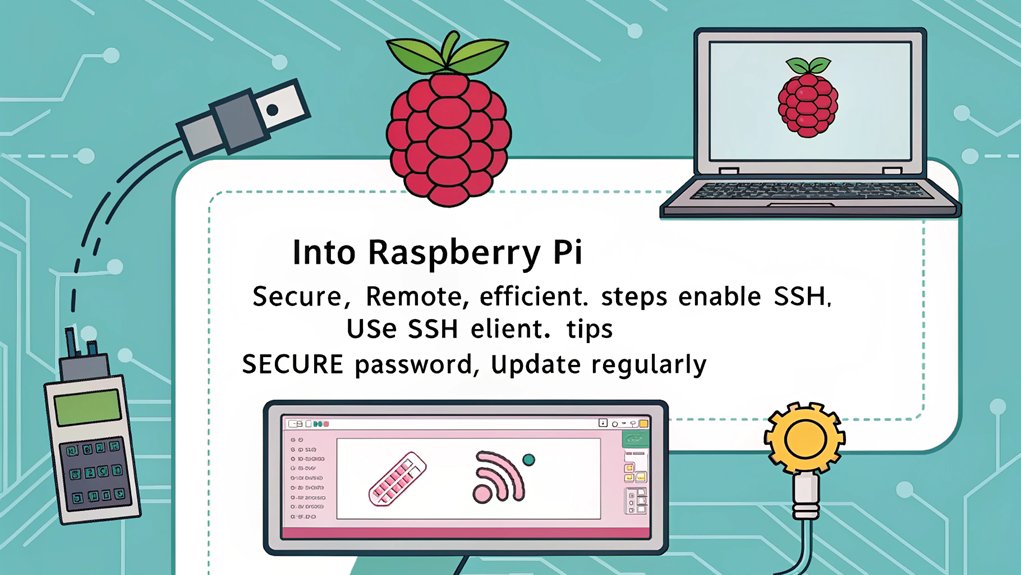 An infographic on how to access the Raspberry Pi command line using SSH, highlighting key steps and tips for a seamless connection.