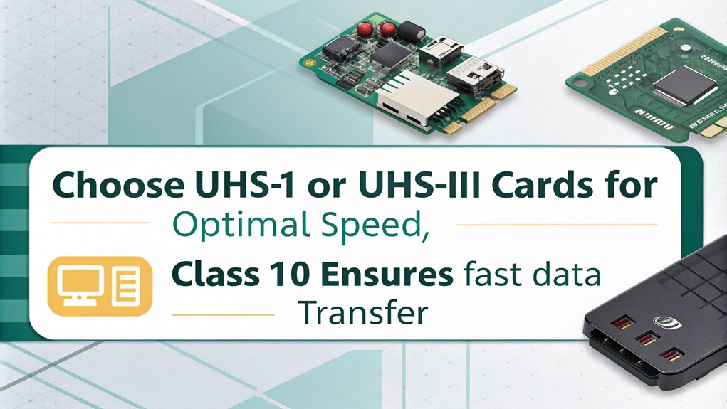 An infographic explaining speed classes for suitable SD cards for Raspberry Pi 5, highlighting best performance options. 