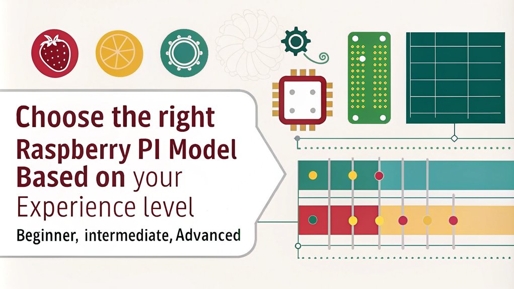 An infographic illustrating the correlation between User Experience and Skill Level when choosing a Raspberry Pi model.