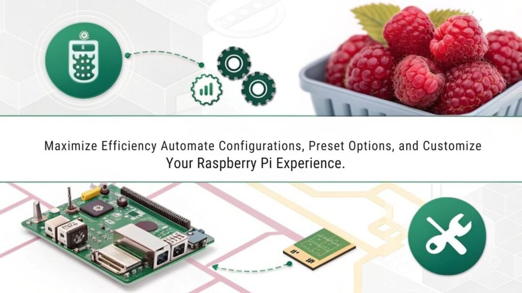 An infographic showcasing efficient post-setup configuration methods for optimizing your Raspberry Pi setup using Raspberry Pi Imager.