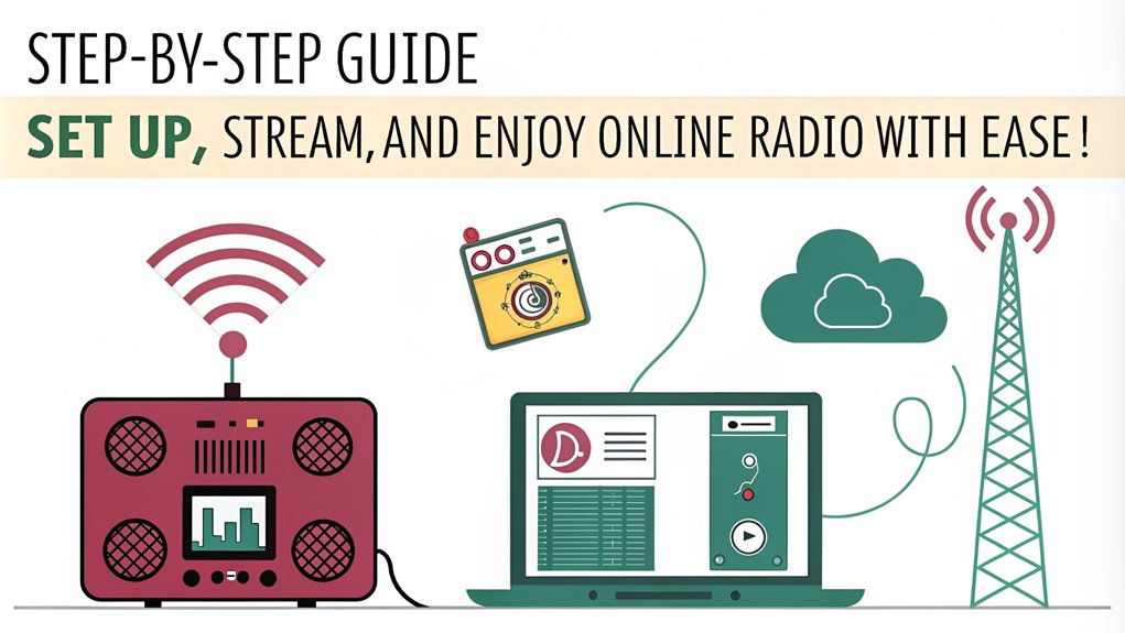 An infographic about creating an Internet Radio Player using Raspberry Pi for beginners.