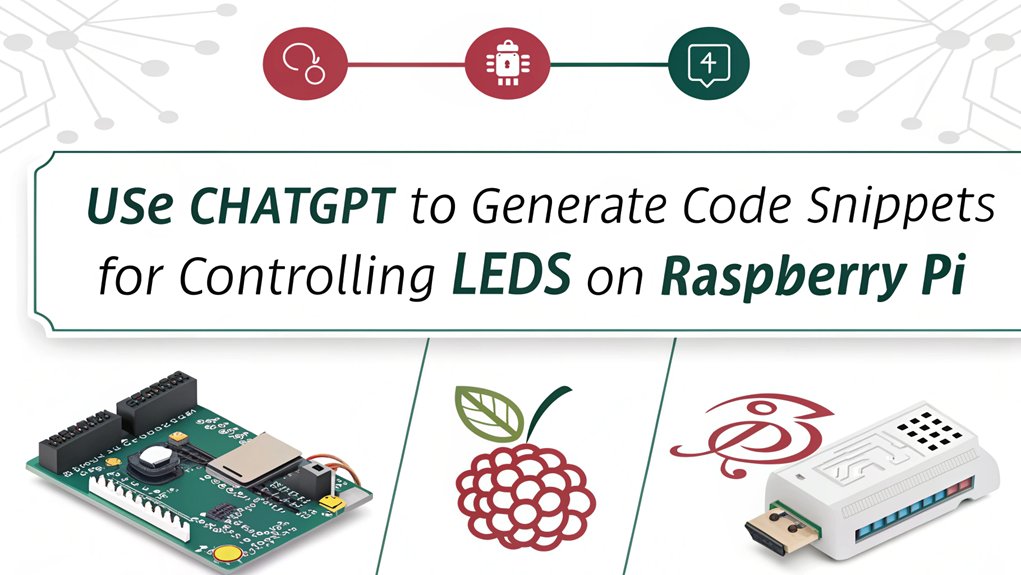 An infographic detailing how to write a ChatGPT script for programming Raspberry Pi LED projects.