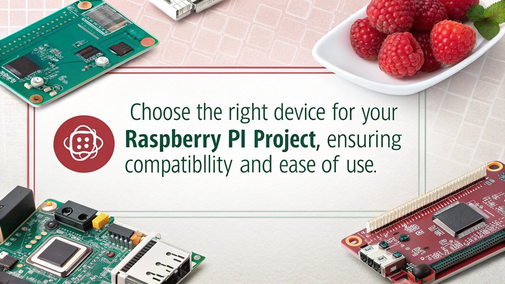 An infographic showcasing the process of selecting your device when using Raspberry Pi Imager. Highlight key steps and tips for beginners.