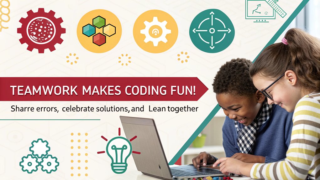 An infographic showcasing "Troubleshooting Together" in teaching kids Scratch on Raspberry Pi. Visual elements should include tips, common challenges, and collaborative solutions.