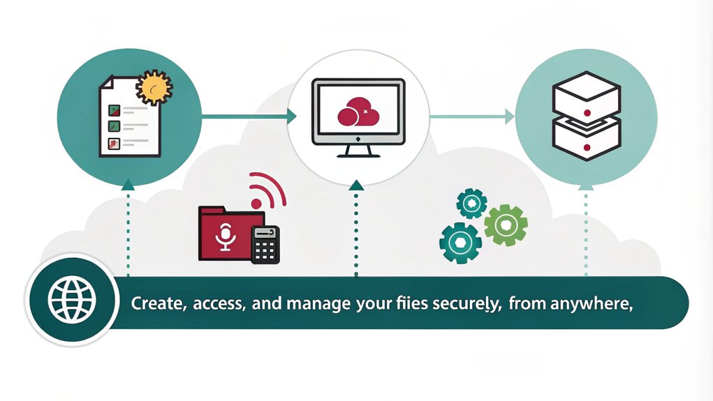 An infographic illustrating the steps to set up cloud software using Raspberry Pi as personal cloud storage.