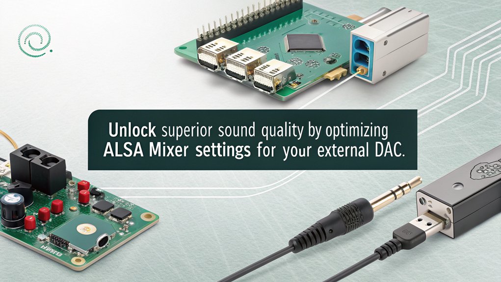 An infographic about using ALSA Mixer to enhance your Raspberry Pi audio with external DACs.