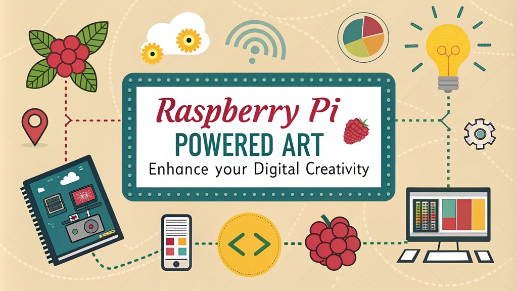 An infographic about Interactive Art Installations in the context of Top Raspberry Pi Projects to Boost Digital Art Skills.