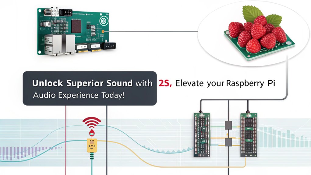 An infographic showcasing how to enhance audio quality on Raspberry Pi using I2S for amazing digital sound.