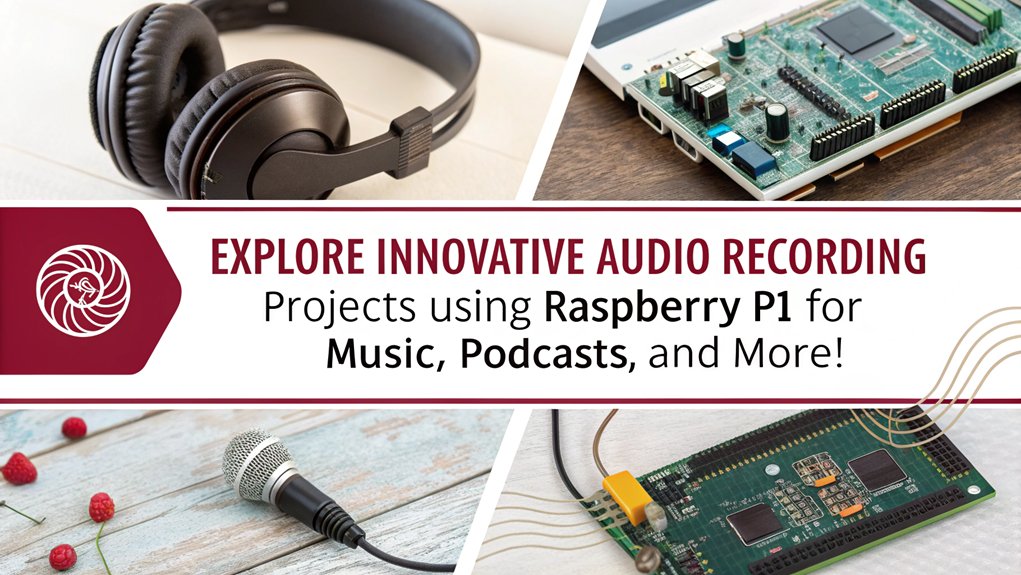 An infographic showcasing Advanced Use Cases for Recording Audio with Raspberry Pi in a Beginner's Guide. Highlight various projects, benefits, and tips.