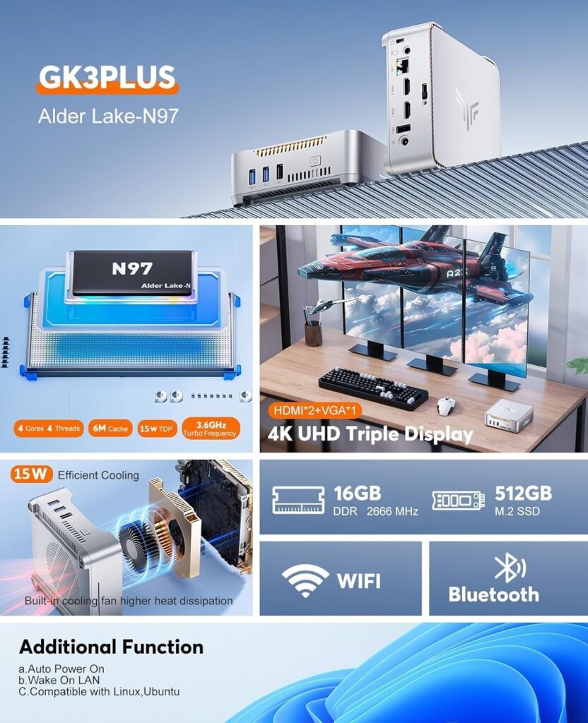Features of the KAMRUI GK3Plus Mini PC