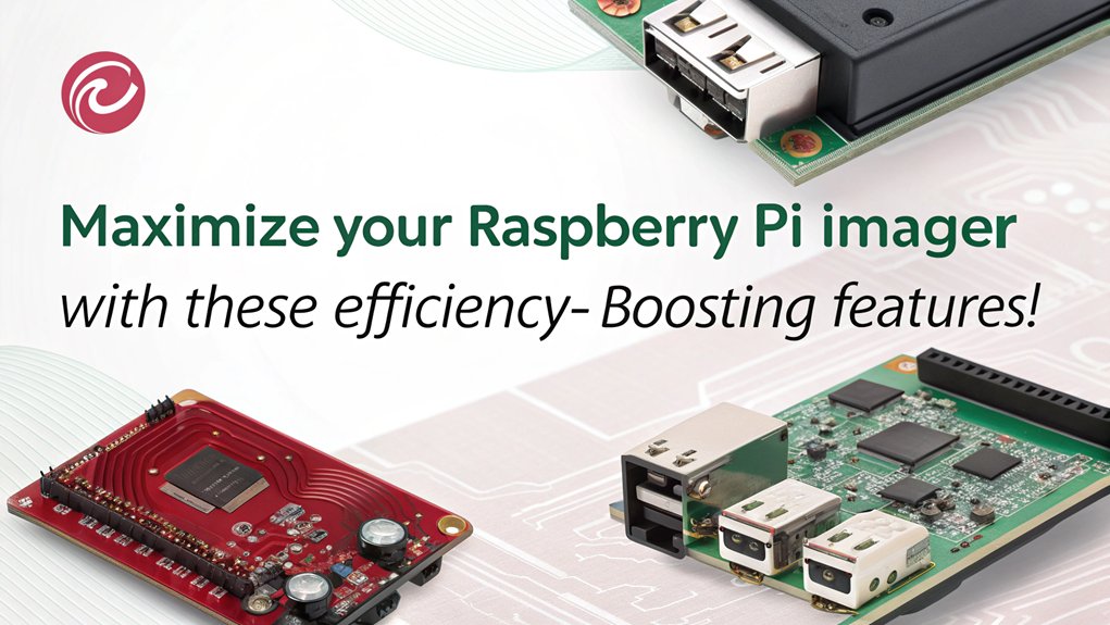 An infographic showcasing tips and tricks for using Raspberry Pi Imager effectively. Highlight features that enhance efficiency, such as bulk writing and OS selection. 