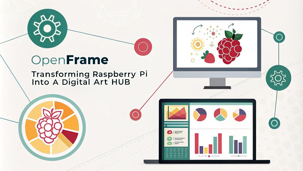 An infographic about using Openframe for digital art in the context of top Raspberry Pi projects for digital art skills.