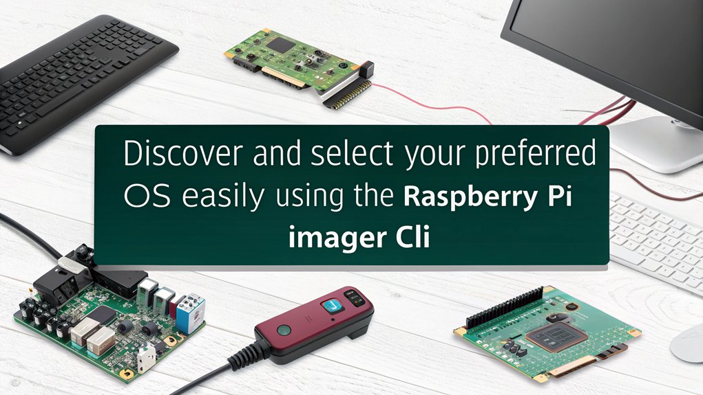 An infographic showcasing the available operating systems for the Raspberry Pi Imager CLI.