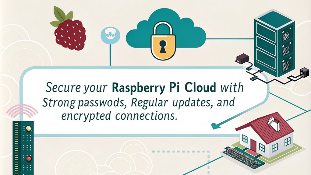 An infographic about ensuring security and privacy when setting up a Raspberry Pi as personal cloud storage.