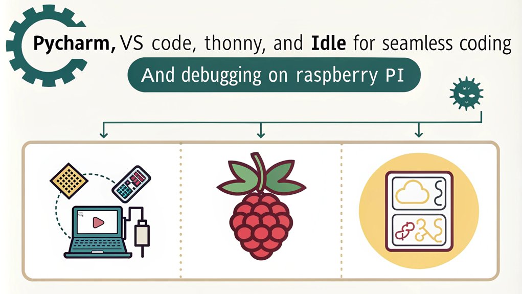 An infographic about using Python editors and tools in the context of mastering Python for Raspberry Pi projects.