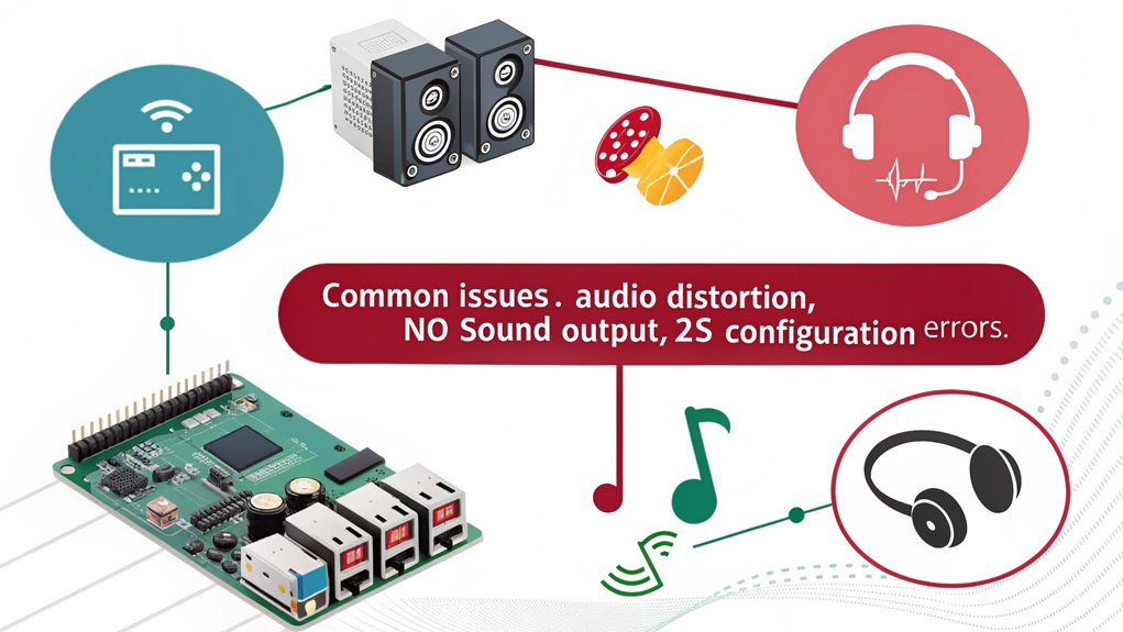 An infographic showcasing troubleshooting tips for achieving amazing digital sound on Raspberry Pi with I2S.