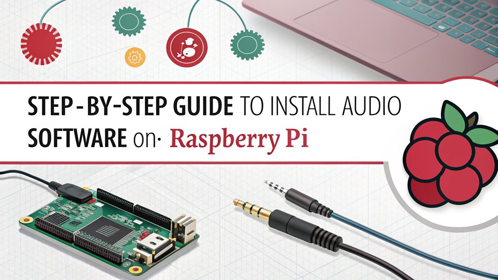 An infographic showcasing the Setup and Installation process for recording audio with Raspberry Pi in a Beginner's Guide.