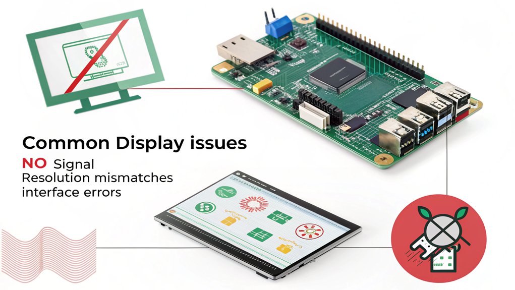 An infographic showcasing Display and Interface Problems when troubleshooting Raspberry Pi Imager.