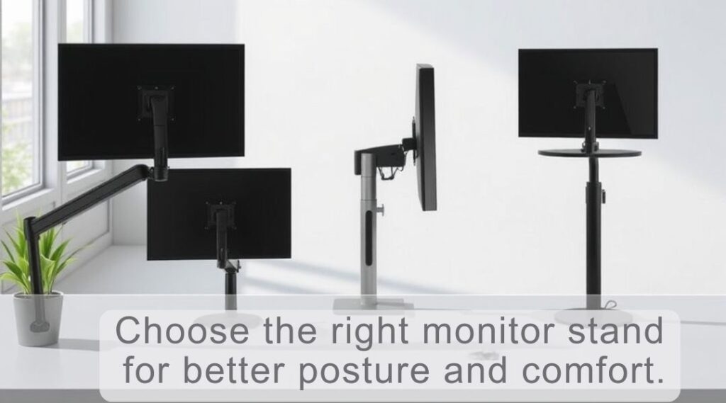 Choose the right adjustable monitor stand for better posture and comfort.