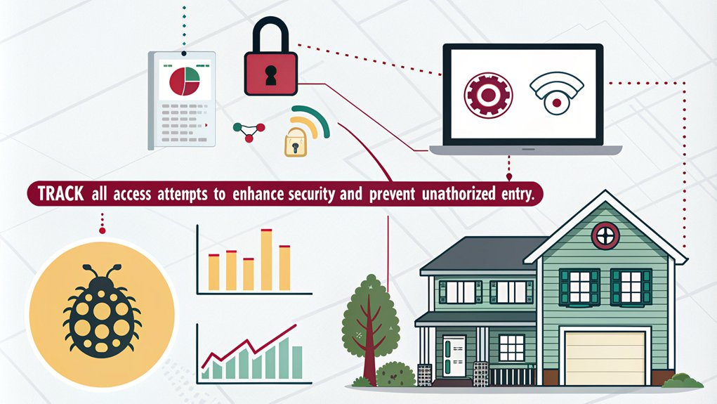 An infographic illustrating the importance of Monitoring and Logging Access Attempts in a Raspberry Pi Home Security System. Highlight key statistics, tools, and best practices for securing access
