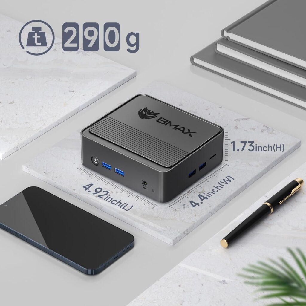 Size and weight of the BMAX B3 Mini PC