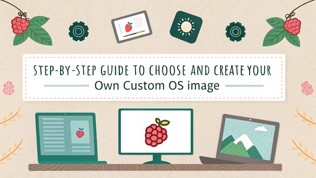 An infographic detailing how to select a custom image in the Raspberry Pi Imager.