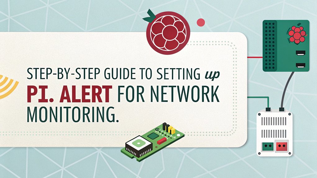 An infographic illustrating the steps required for installing Pi.Alert on a Raspberry Pi as part of creating a Raspberry Pi IDS system.