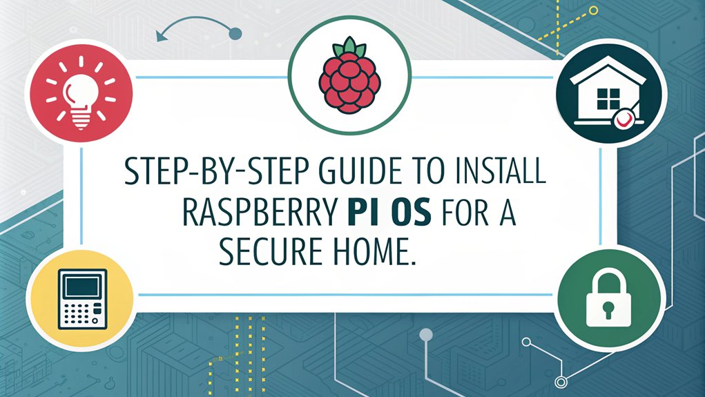 An infographic showcasing the steps to Set Up Raspberry Pi OS for creating your own Raspberry Pi Home Security System.