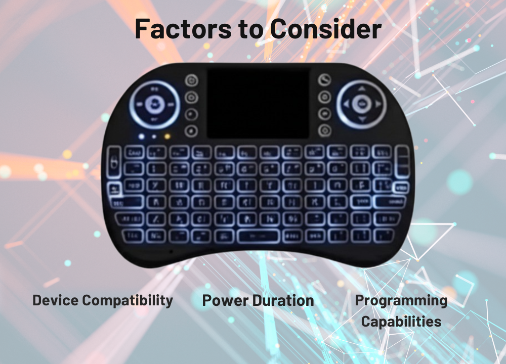 Factors to consider when choosing a universal remote combo include device compatibility, power duration, and programming capabilities.
