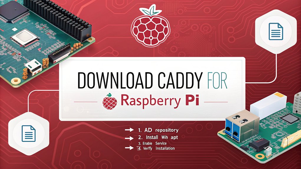 download in progress for Caddy on a Raspberry Pi