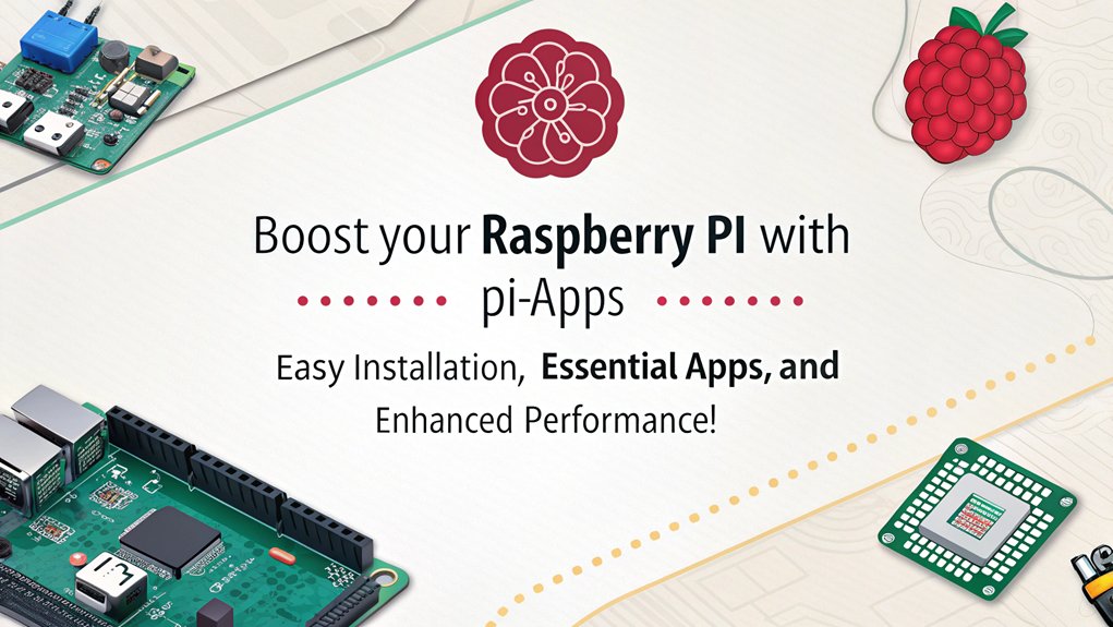 An infographic showcasing tips for optimizing your Raspberry Pi experience with Pi-Apps. Highlight installation, app recommendations, and performance improvements.