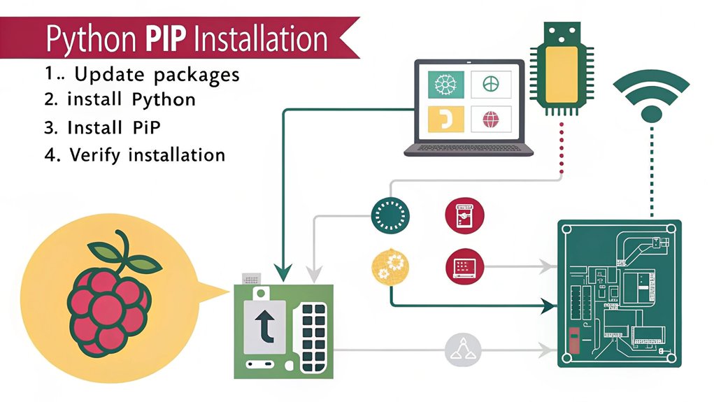 install python and pip is an important step in installing flask on a Raspberry Pi as flask is a python package.