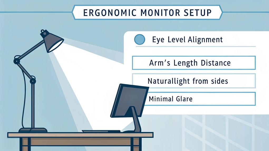 optimal monitor lighting setup contributes to productive home offices with ergonomics