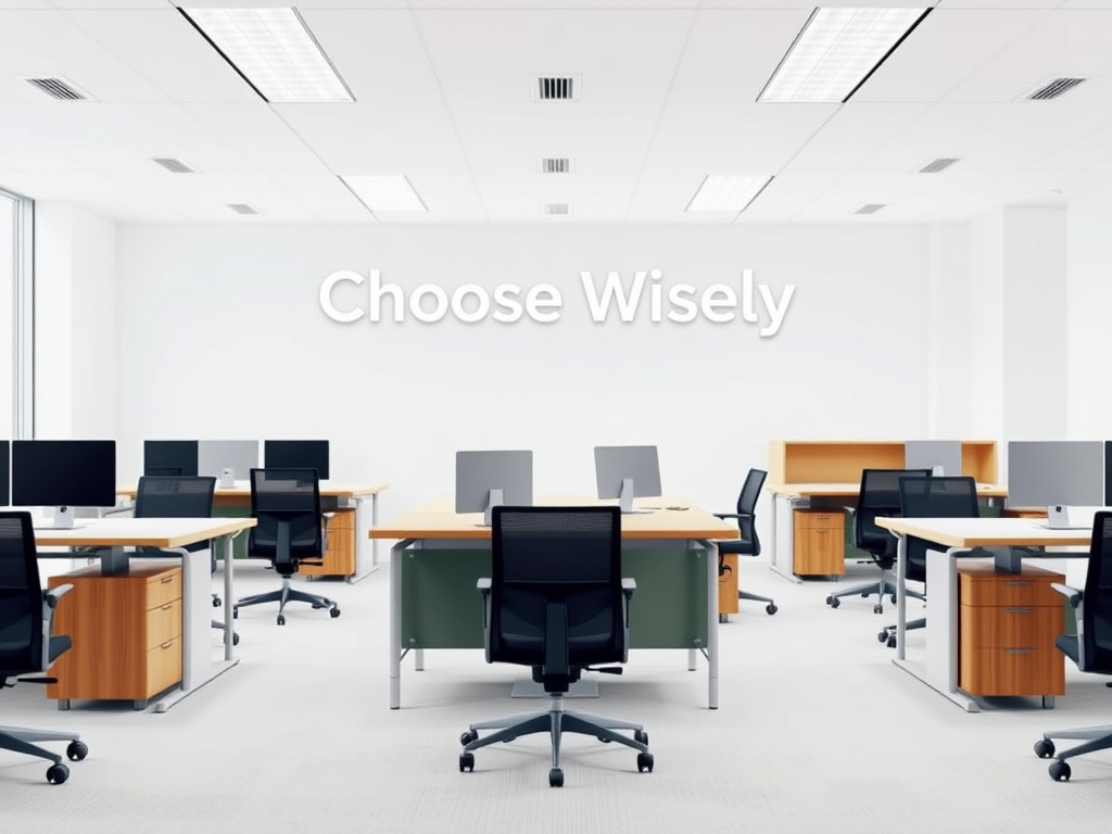 a collection of ergonomic furniture in a modern office