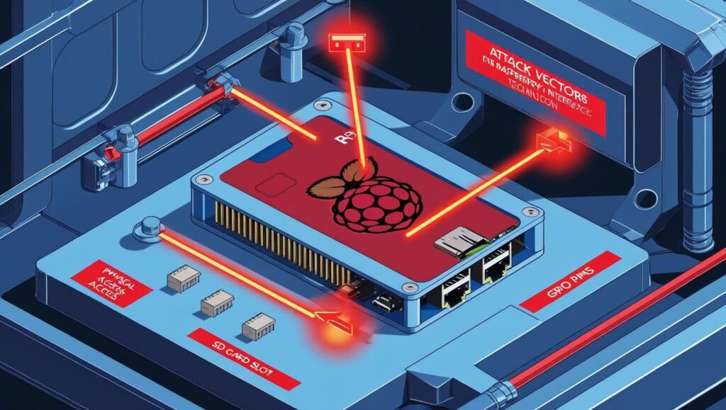 Comparison between a hobbyist Raspberry Pi setup and a production-hardened deployment, highlighting the security gap between prototype and production, why hardening your raspberry pi is important