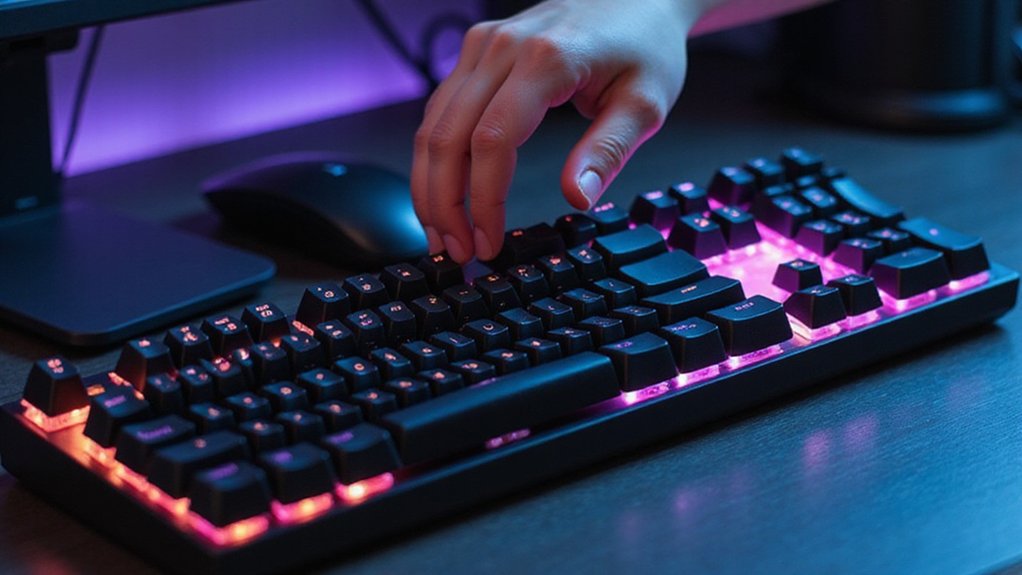 Person with their hand over a glowing keyboard, symbolizing someone trying to choose from among the best gaming mechanical keyboards