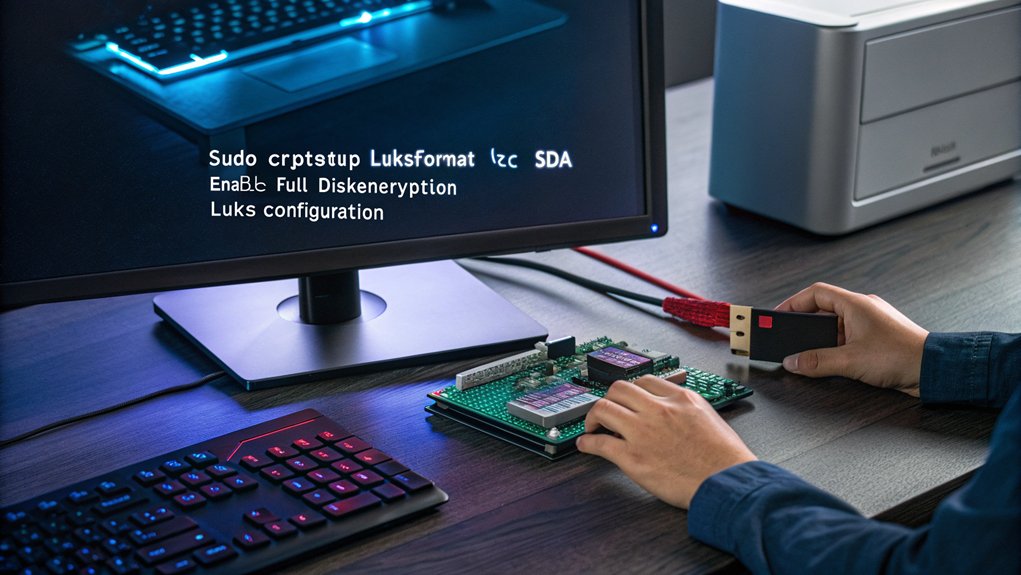 raspberry pi encryption setup for disk encryption