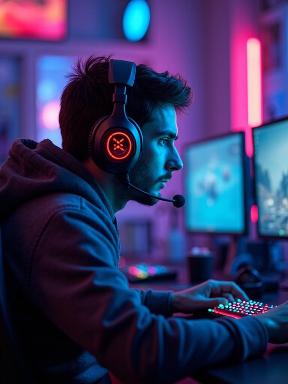 Gamer using a Gaming Headset