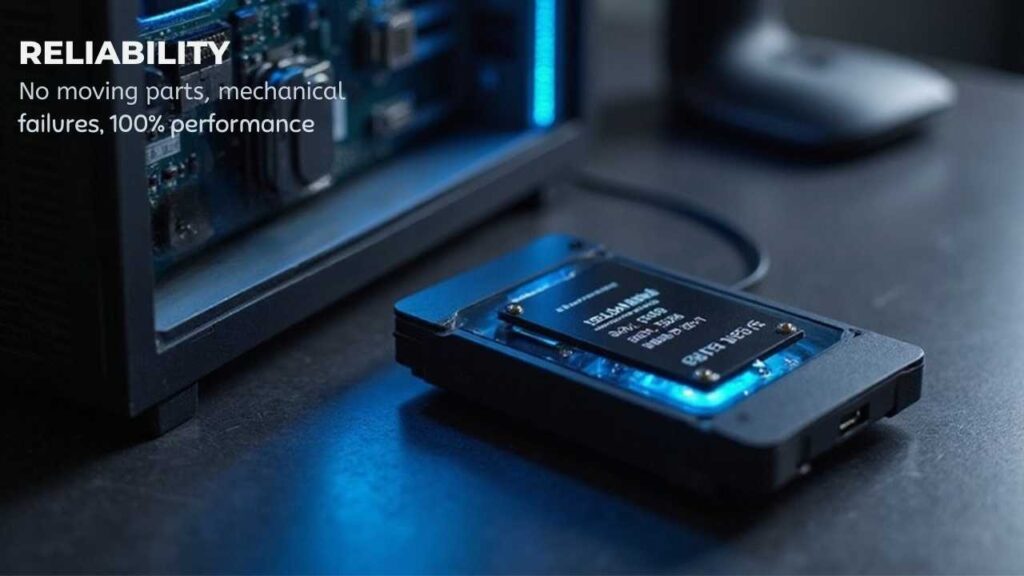 reliability is one of the benefits of SSDs in Mini PCs. No moving parts so no mechanical failures